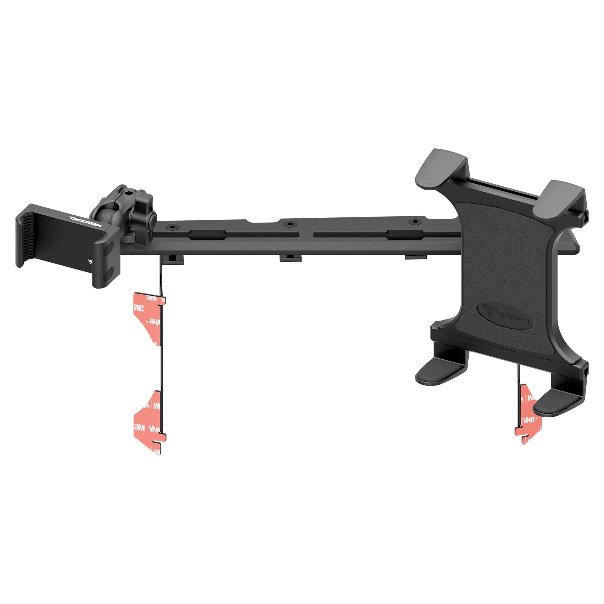 Tackform TRAXX Slim Track Dash Mount - Phone & Tablet Holders - Compatible with 2016-2023 Toyota Tacoma | All Metal - CNC Billet Aluminum | Full Width Bracket + Bezel Stiffeners | Black