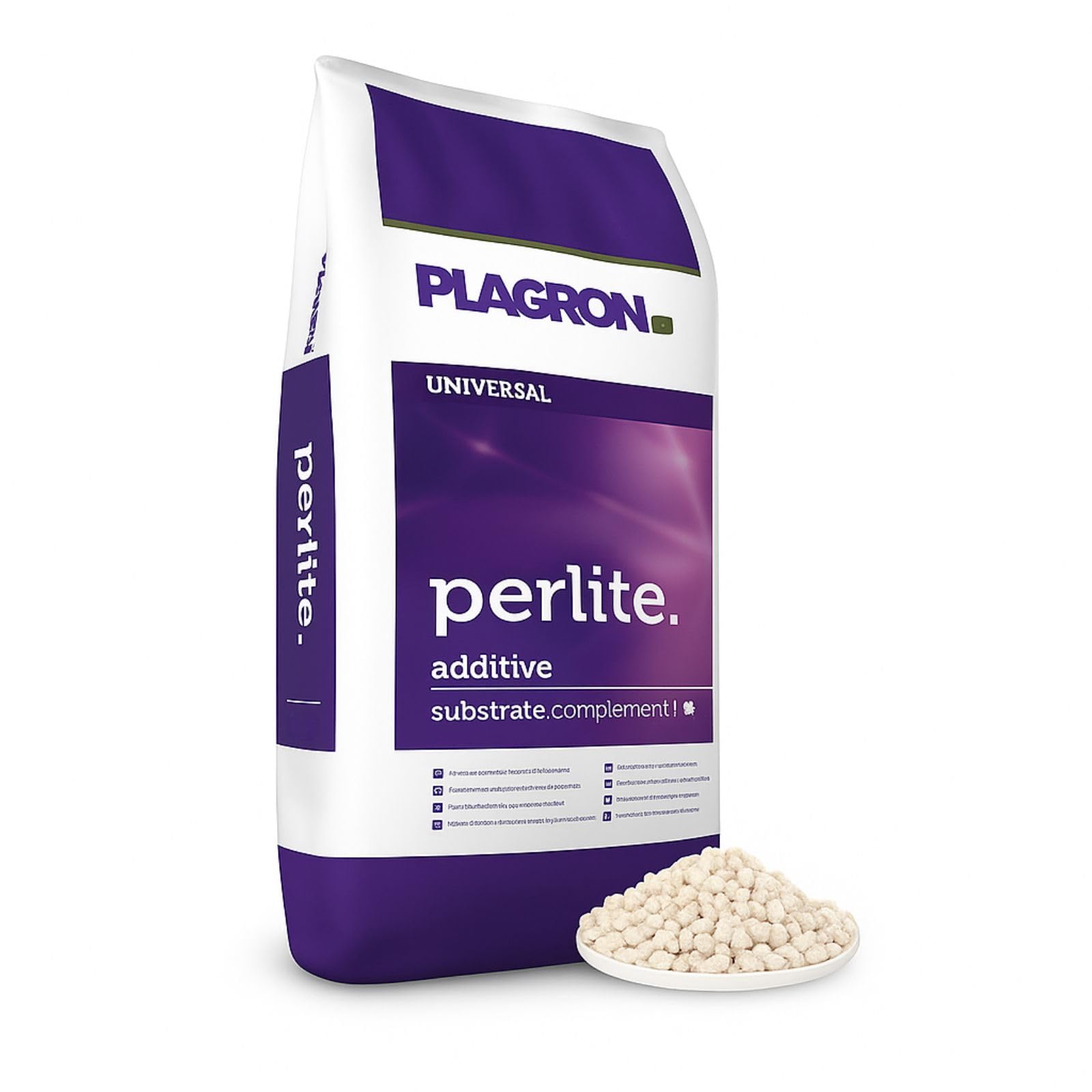 Weedness Plagron Perlite 60 Liter - Perlite für Pflanzen Drainage Vulkangestein Anbau Blumenerde Erde Substrat