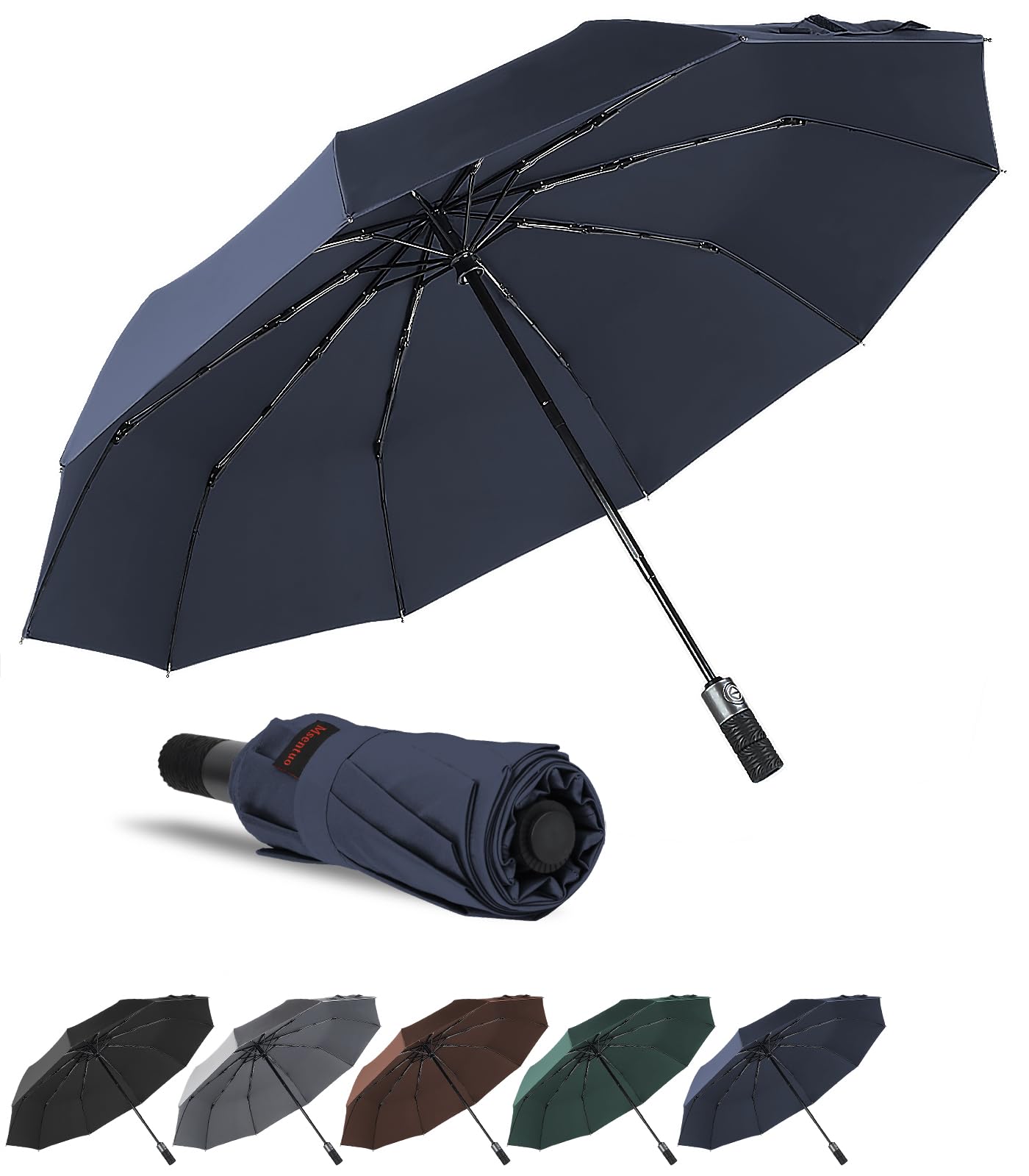 Msentuo Umbrellas Windproof Travel Compact Umbrella for Rain,Light Portable and Automatic Rain Umbrella,Durable & Compact Folding Umbrellas, Strong