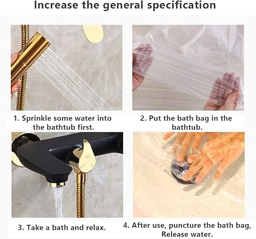 Miniatura 10 de Healcity 10 paquetes de forro desechable portátil para tina, bolsa de plástico grande para bañeras de salón, hogar y hotel (102 x 47 pulgadas)