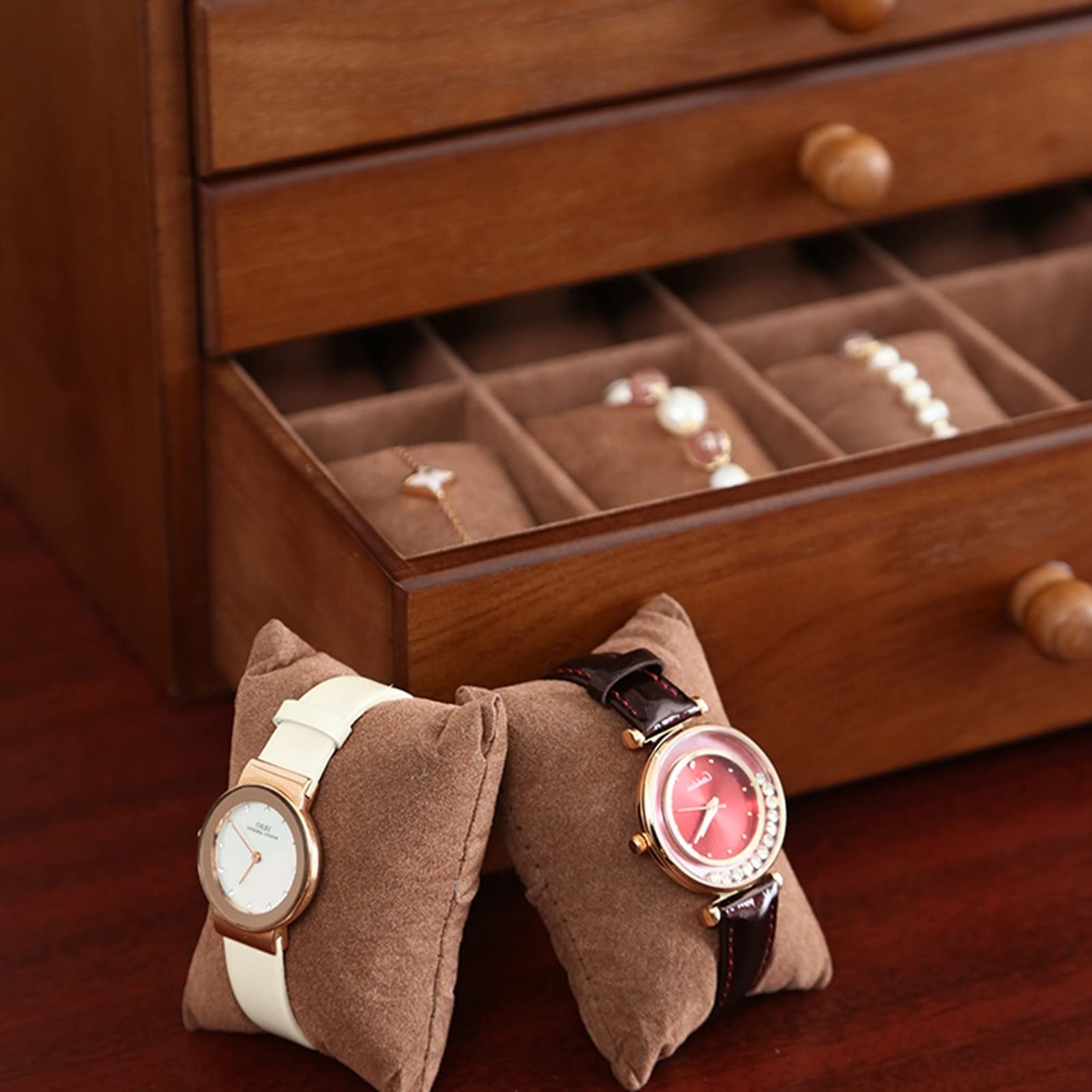 XBTGS Schmuckkästchen, extra große Holz-Schmuckschatulle für Damen, 10 Schubladen, Aufbewahrungsbox, Organizer, Behälter aus massivem Holz für Schmuck, Uhren, Halsketten, Ringe, Aufbewahrungsbox für