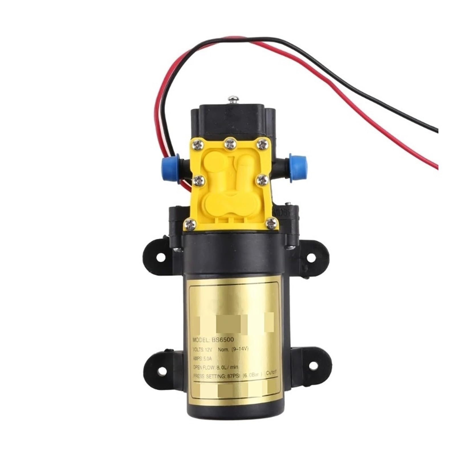 12V 8L/min Large Flow Rate Agricultural Electric Water Pump High Pressure Diaphragm for Sprayer Car Wash Smooth Operation Flow Steady Reliable
