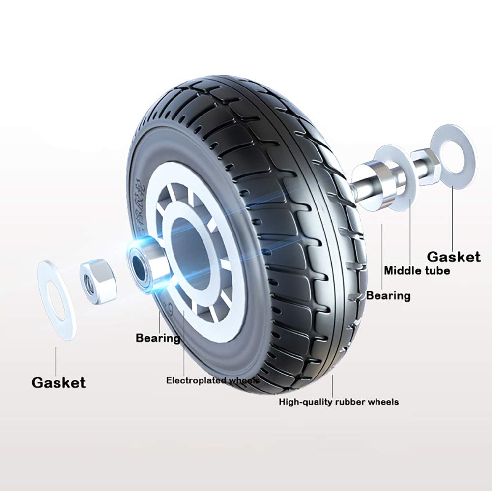 Möbelrollen, Lenkrollen, 4 Hochleistungs-5-Zoll-125-mm-Industrietransport-Universal-Lenkrollen aus geräuschlosem Gummi mit Bremsmöbel-Doppellager for Geräte bis 600 kg