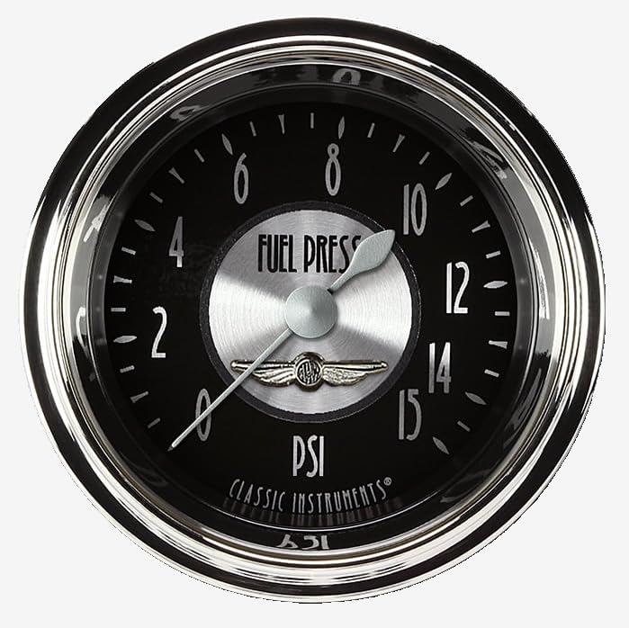 Classic Instruments AT145SHC All American Tradition 2 1/8"" Fuel Pressure Gauge 15 PSI Electric