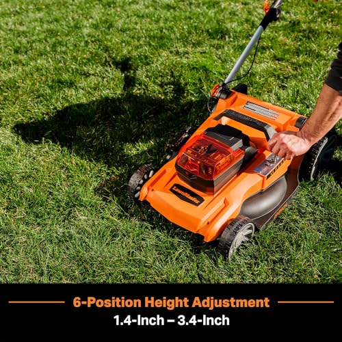 Image of LawnMaster 48V MAX Electric Lawn Mower, 19-inch Brushless Cordless Lawn Mower with 2X24V MAX 4.0Ah Battery and a Dual Charger-CLMF4819A