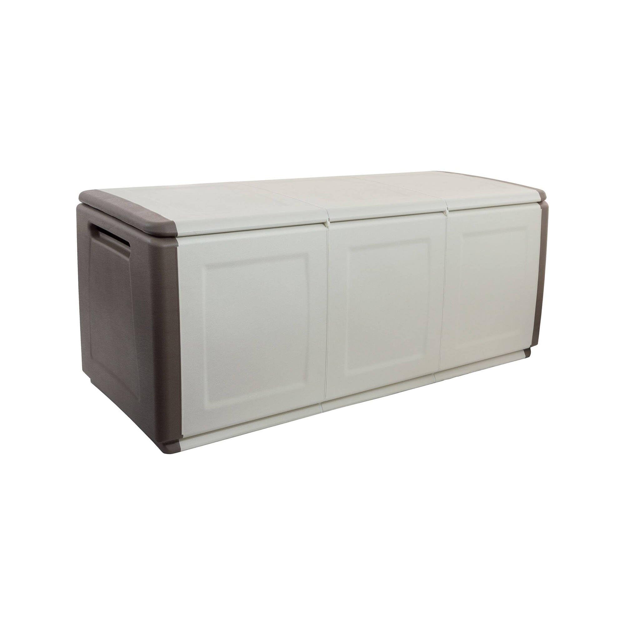 Dmora Baúl, Cómoda multiusos, Baúl de almacenamiento, Caja de almacenamiento, 100% Made in Italy, 138x53h57 cm, Beige y Marrón