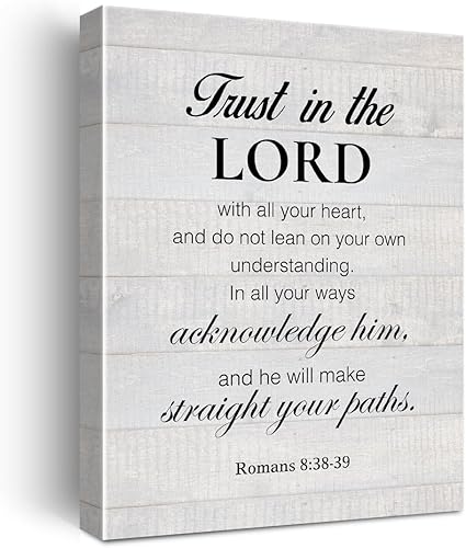 Póster de arte cristiano Proverbios 35-6 Confía en el Señor con todo tu corazón, arte de pared para decoración de oficina y hogar, escritura