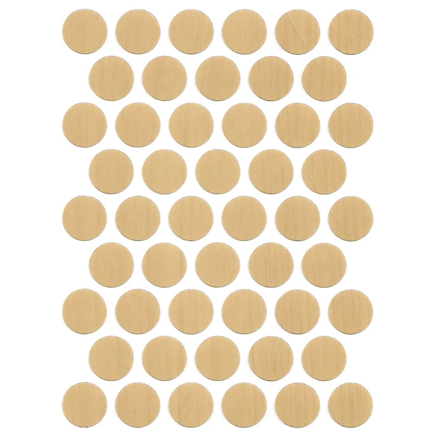 Screw Cover Caps 9/16" (50 Pack) – Self-Adhesive PVC Stickers for Furniture, Shelving &amp; Screw Holes – Durable &amp; Easy to Apply. Maple Tree