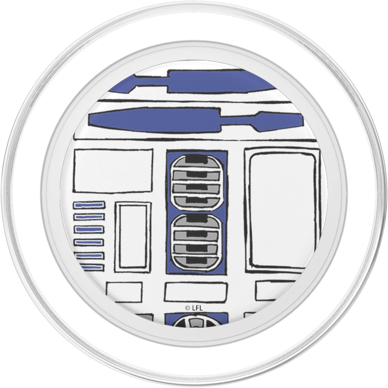 Star Wars R2D2 Little Body Simple Sketch PopSockets PopGrip for MagSafe