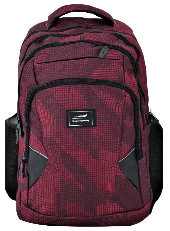 LIVE UP school backpack with Adjustable Strap for School and College with 4 pockets and 2 side pockets. (28.5*14*47)