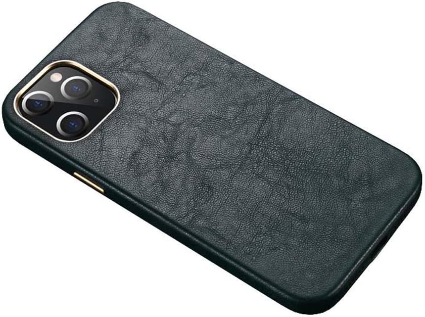 Housse cuir iPhone 12 Pro vert anti-rayures pour le quotidien