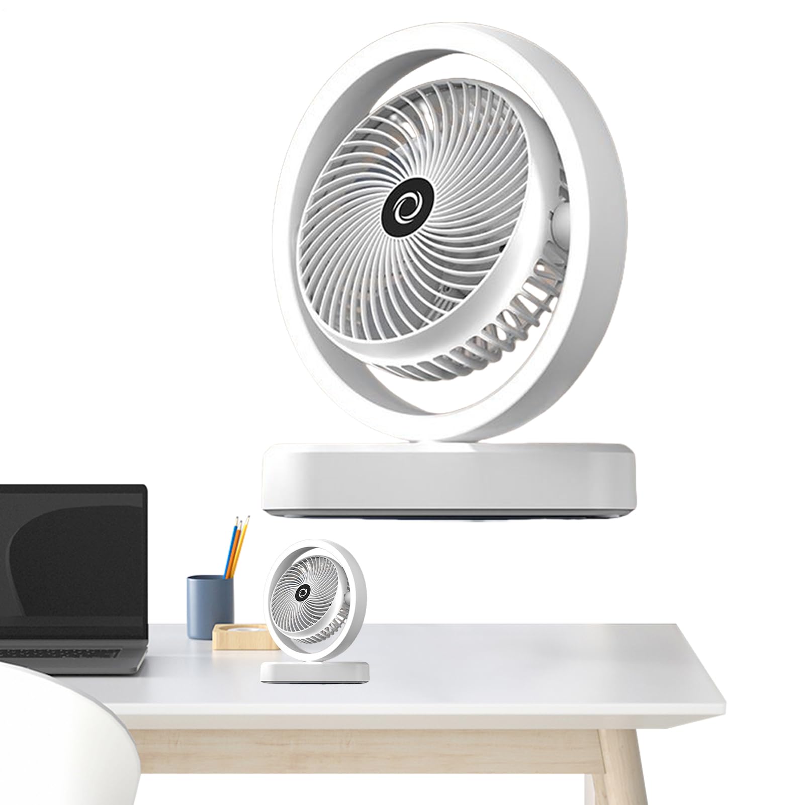 Ventilateur de bureau silencieux à 3 vitesses avec éclairage d'ambiance
