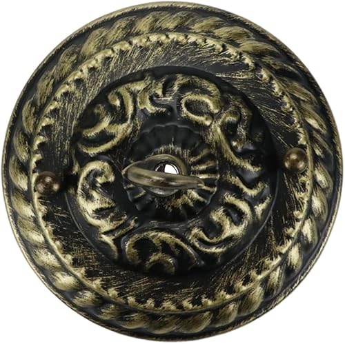 Miniatura 5 de Tsnamay Kit de dosel de luz de acero estilo retro de 5 pulgadas, con placa de luz de techo para lámpara colgante, color dorado retro