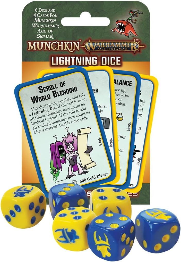 Steve Jackson Games Munchkin Warhammer Age of Sigmar Lightning Dice , Blue