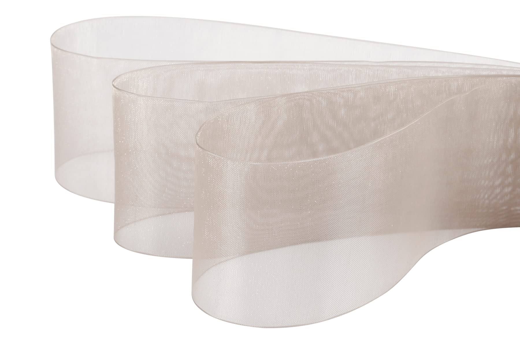 Nastro trasparente in organza color lavanda, 3,8 cm, per decorazioni