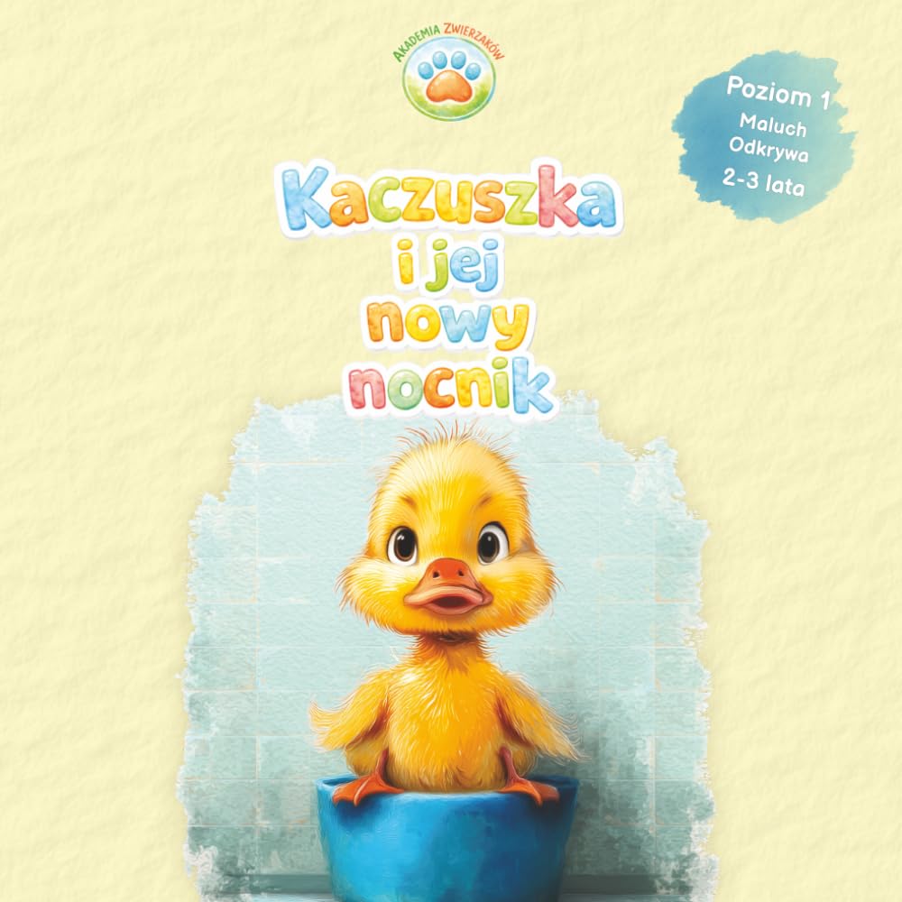 Kaczuszka i jej nowy nocnik: Akademia Zwierzaków. Poziom 1 – Maluch Odkrywa. Pożegnanie z pieluszką i nauka korzystania z nocnika dla dzieci 2-3 lata.