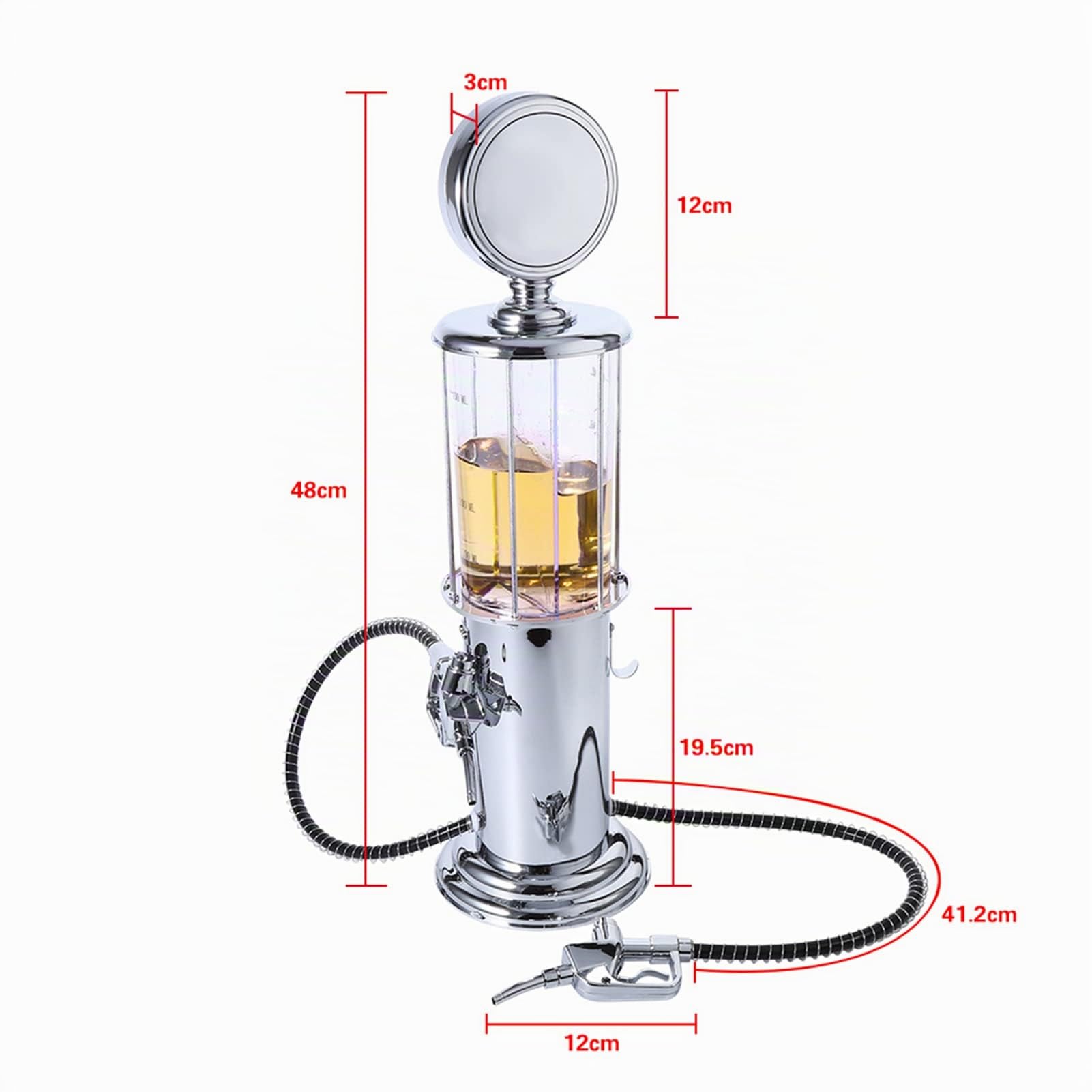 Dispenser per bevande a torre di birra, erogatore di liquori per vino e birra a doppia pistola, ugello per pompa a gas con pistole doppie in metallo regalo papa