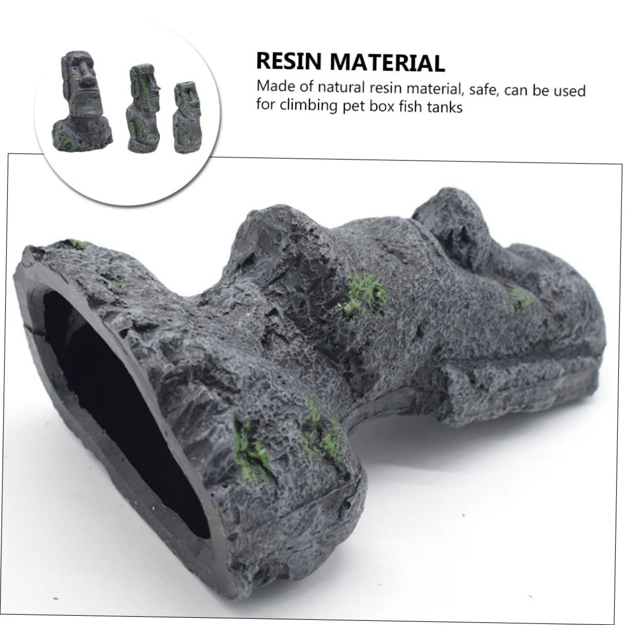 Yardwe 3piezas Estatuas Moai Para Acuario Para Decoración De Peceras y Terrarios Adornos De Paisaje De Isla De Pascua Para Peces y Reptiles