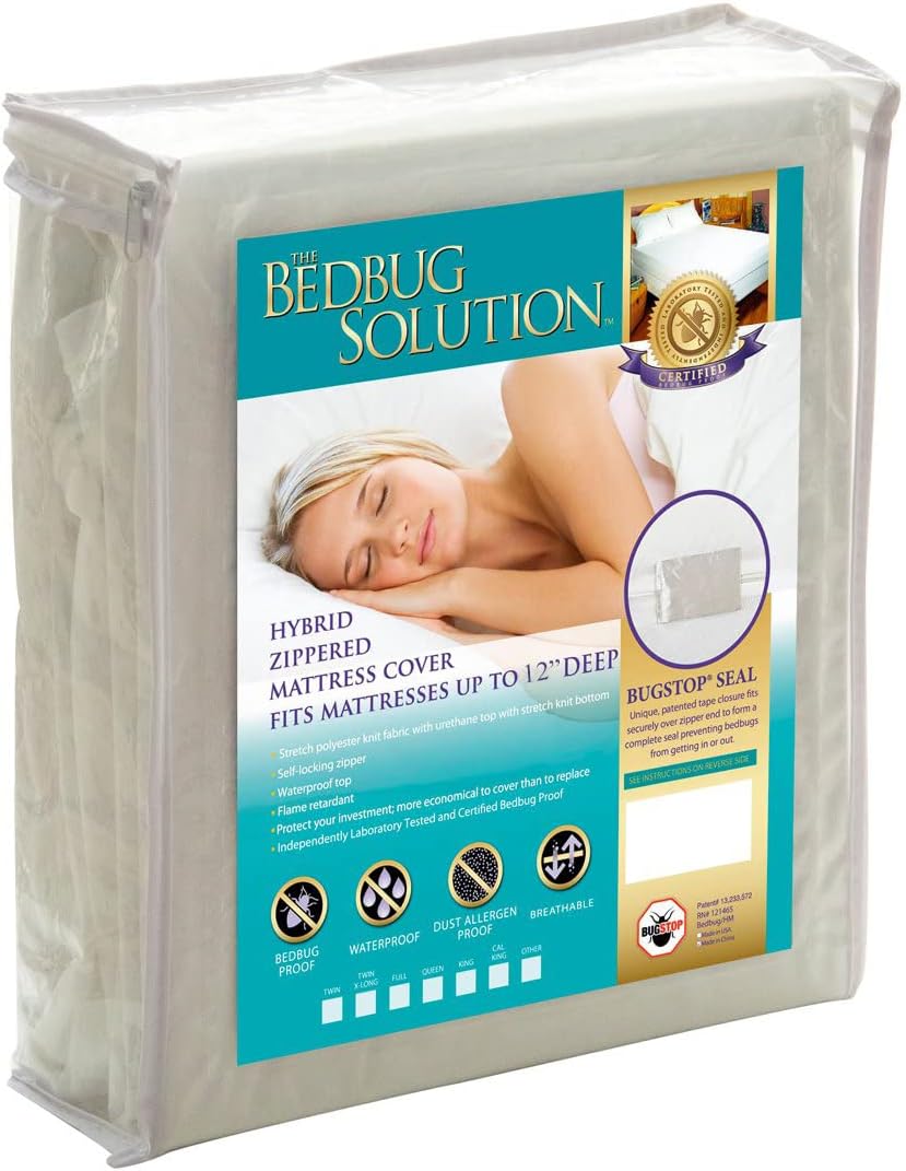 Bargoose Home Textiles, Inc. Hybrid, Zippered Waterproof Mattress Cover. Fits Mattresses up to 12 Inches Deep, White, Twin XL