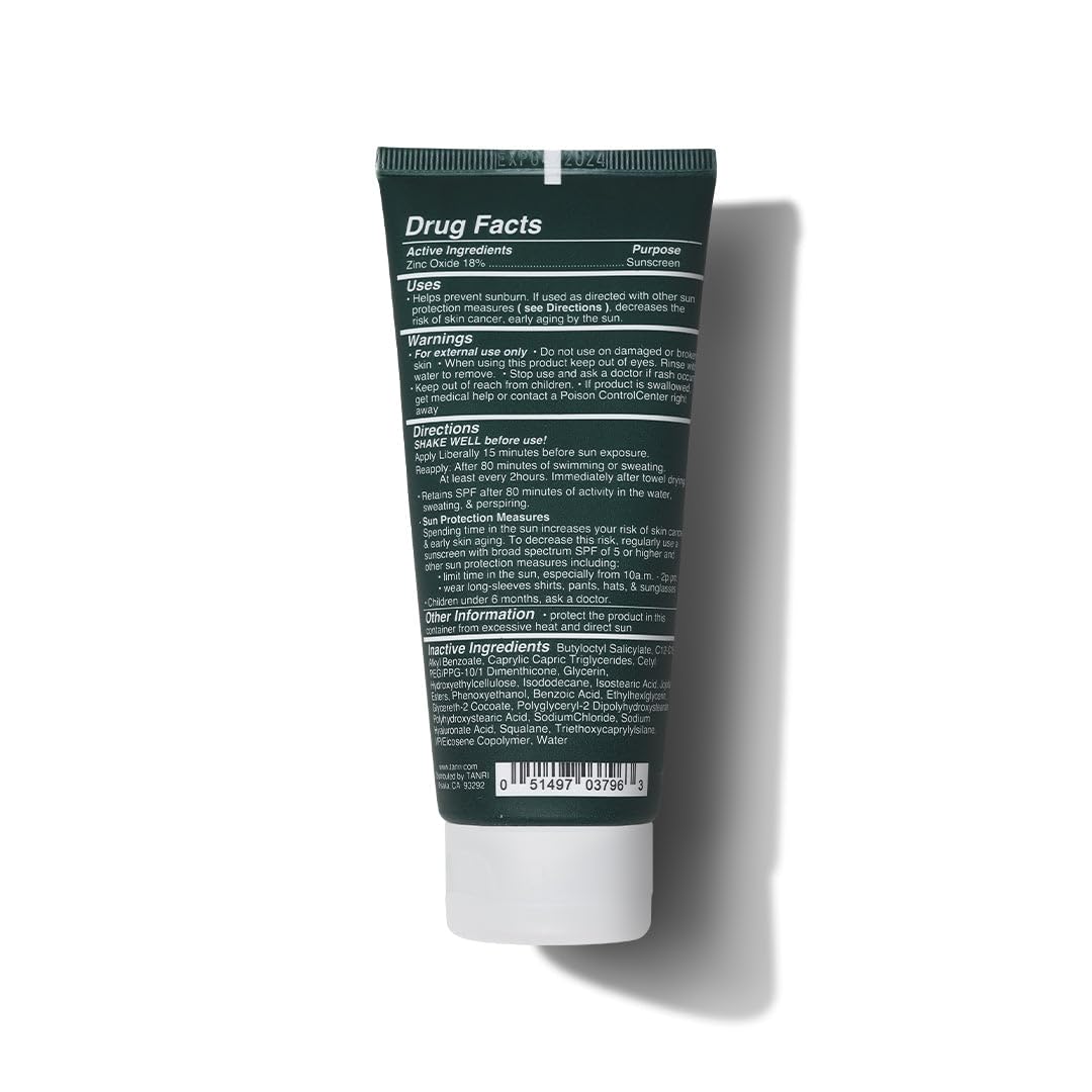 TANRI Mineral Sunscreen SPF30; Reef Safe Sunscreen for Face & Body, Zinc Oxide with Zero White Cast, SPF30 Sunblock for Hiking, Running and Outdoor Sports; 3 fl. oz. (1-Pack)