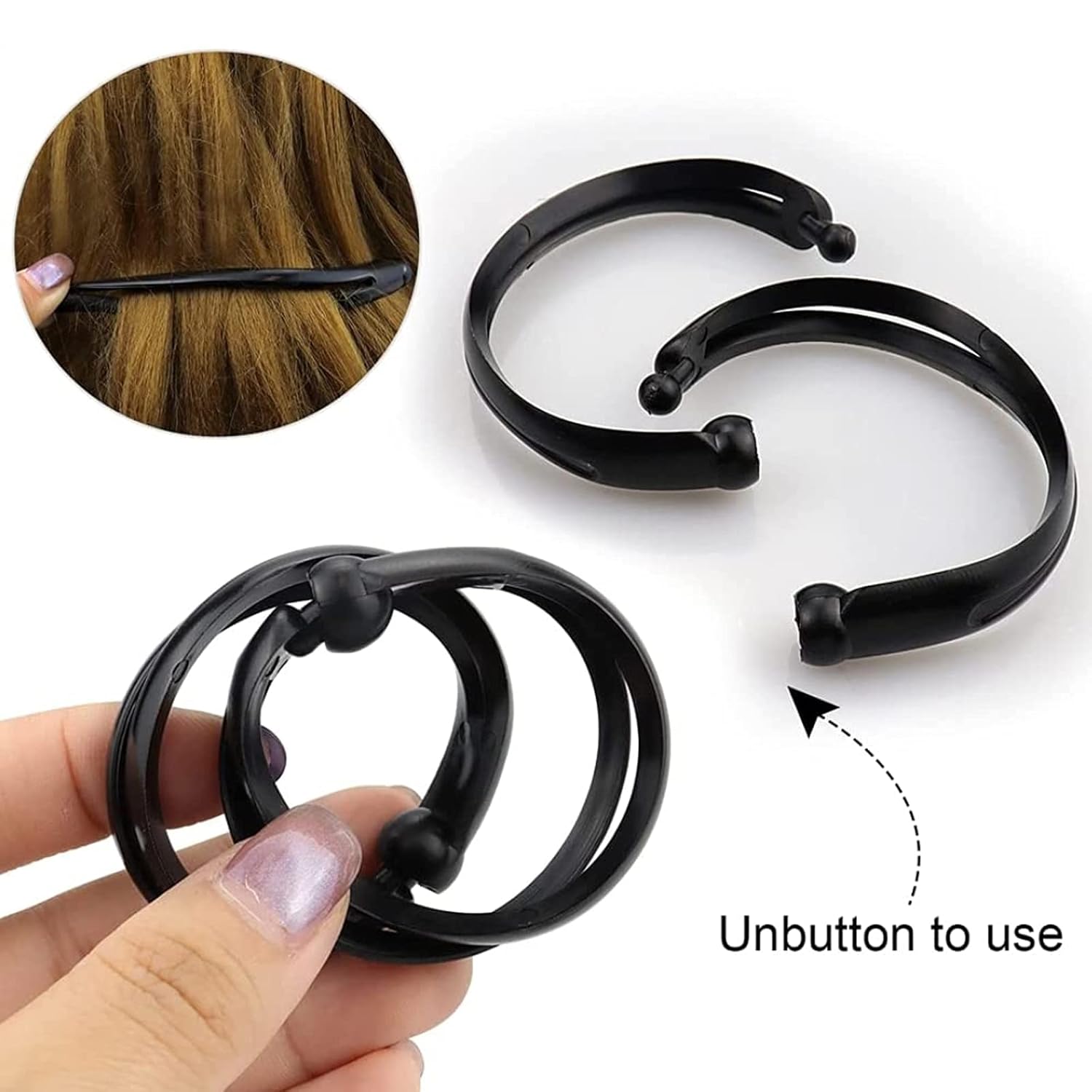 B1jounie YA 2 set of 4 Bun Hair Braiding Tool, Magic Hair Sticks Holder, Bun Shapers Ponytail Maker, Tail Kit Braid Accessories for Hair Styling, DIY Hair Tools for Women Girls Hairdresser Kits : Beauty & Personal Care