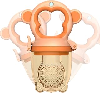 Fruit Teethers for Babies - Portable Fresh Food Pacifier Feeder with Food Grade Soft Safe Silicone | Feeder and Teether for Infant Learning Self Feeding Func