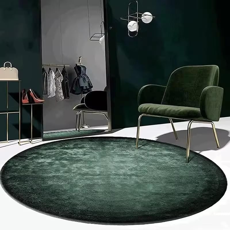 Tapis minimaliste moderne pour salon rond et vert de 140 cm parfait en tapis de maison