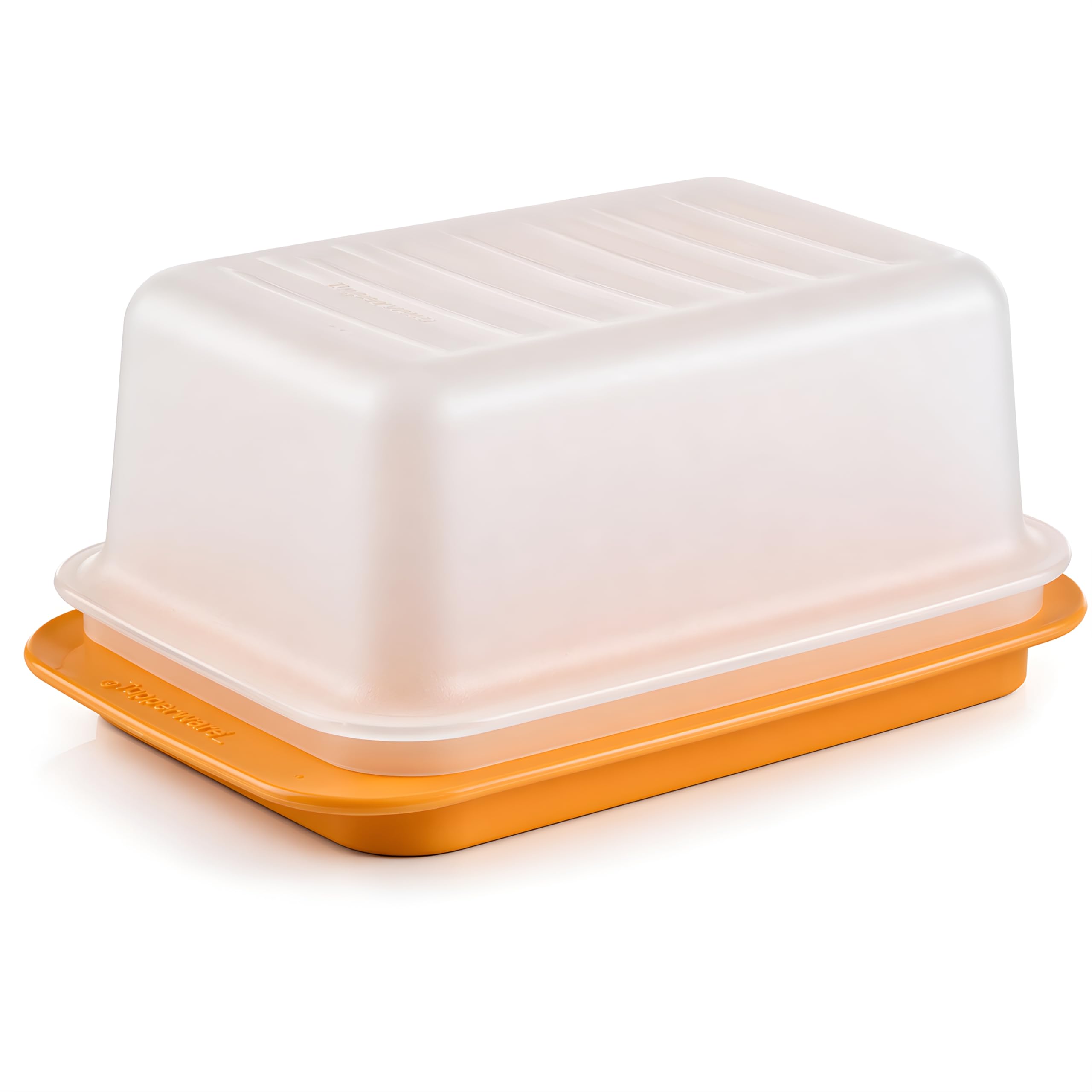 Tupperware Burriera arancione e bianco per burro fino a 6,5 cm di altezza! C21 (incl. cucchiaio cinese)