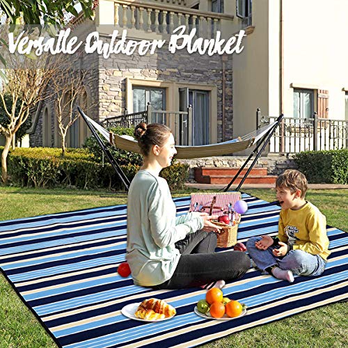 Mumu Sugar Outdoor Picnic Blanket, 3-Layer 80\"x80\" Extra Large Waterproof Foldable Picnic Mat - Beach Blanket Sand Proof for Camping,Park,Beach,Hiking, Family Concerts