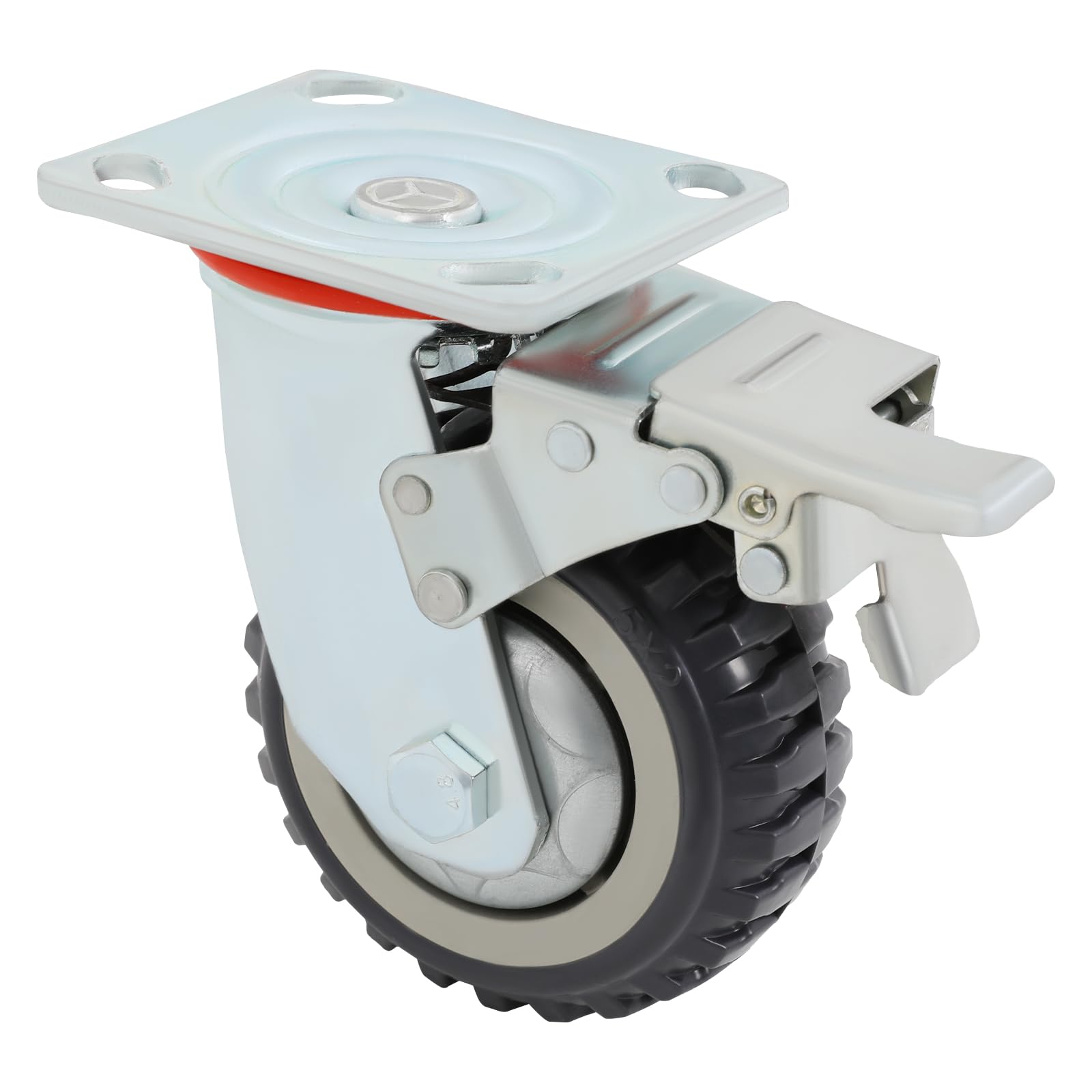 Ruedas giratorias para cargas pesadas, 4 unidades, hasta 250 kg | 4 ruedas de freno, PU, giratorio 360°, para carro de muebles, banco de trabajo
