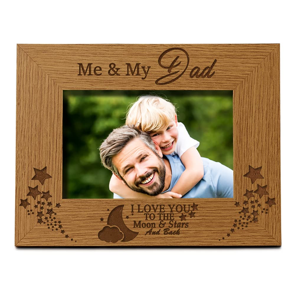 Ukgiftstoreonline Me And My Dad Love You To The Moon Photo Frame Gift (5 X 7 Inch)