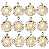 EXCEART 12stücke Rund Strass Anhängerteile Glänzend Legierung Schmuckzubehör Diy Bronze
