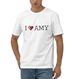 gaeruite Funny T-Shirts I Love Amy T Shirt Men Graphic T Shirts (Color : Colour, Size : X-Large)