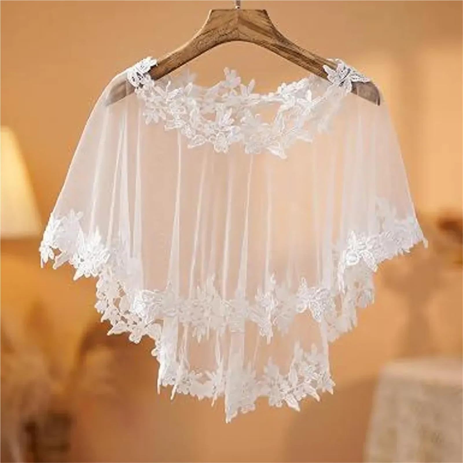 Chal de Encaje Capa nupcial de encaje transparente