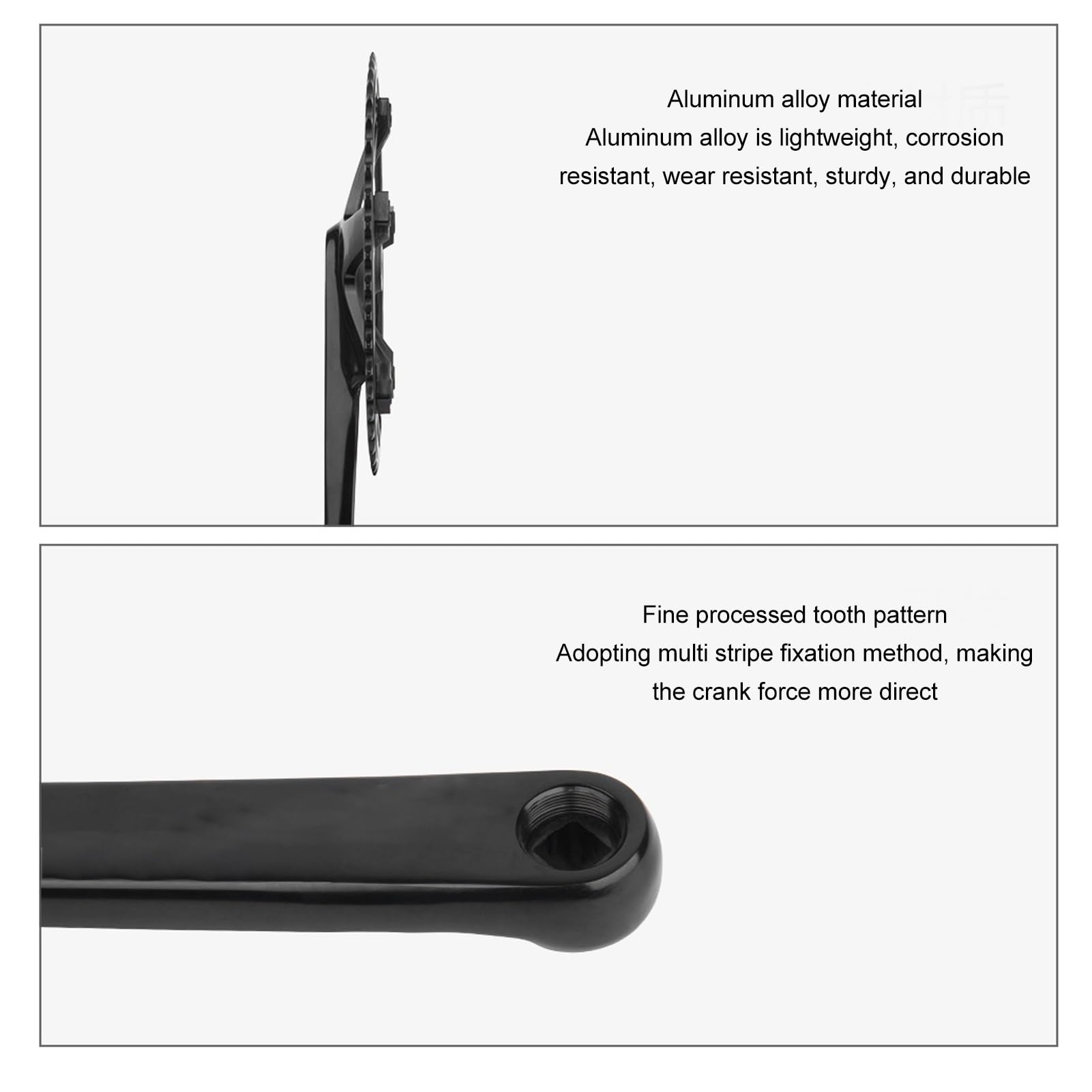 Fabater Mechanizm Korbowy Rowerowy, Stop Aluminium 144 BCD 48T, Jednobiegowy, Lekki, Odporny na korozję, Zestaw Ramion Korby Rowerowej z Mocowaniem z Wieloma Paskami do Rowerów