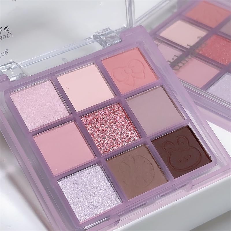 Eyeshadow Palette Makeup- 9 Colors Rose Gold Dark Brown Colorful Eyeshadow Palette Matte Shimmer Korean Natural Eye Shadow palettes Highly Pigmented Naturing-Looking Long Lasting (20#)