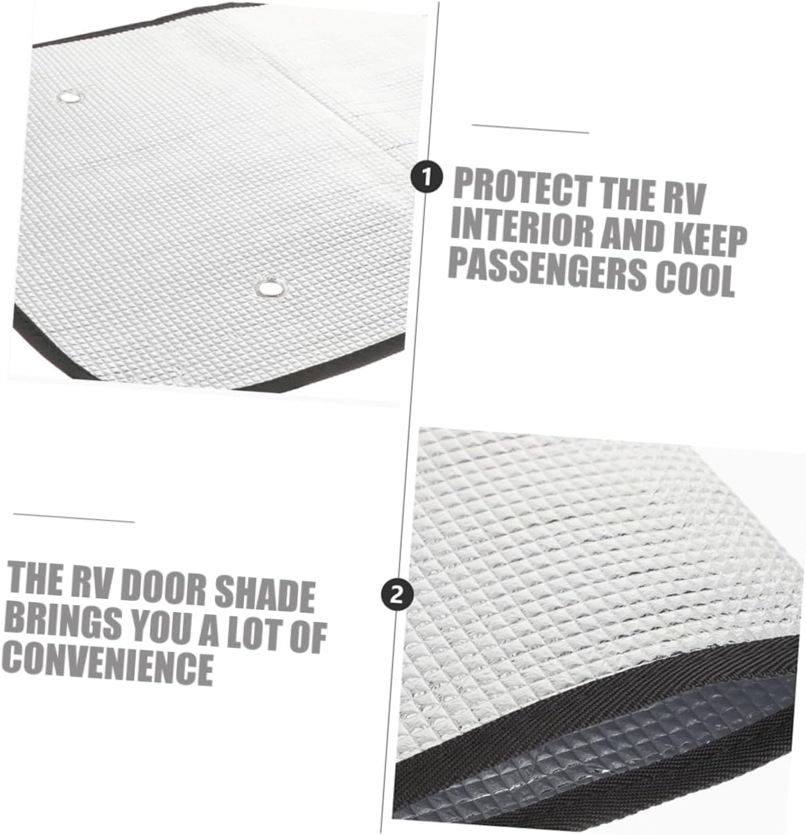 4pcs Rv Window Shade Blackout Insulated Camper Door Window Cover Suction Cup Installation Aluminum Foil Material