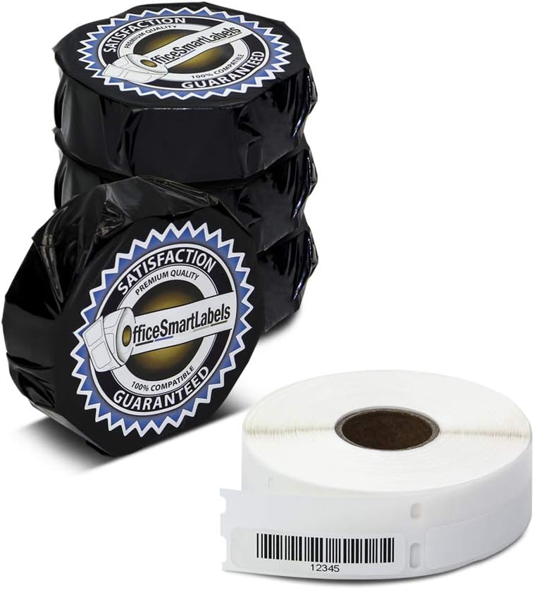 OfficeSmartLabels1/2 x 1-7/8 inch Multipurpose/Library Barcode Labels, Compatible with 30346 (4 Rolls / 600 Labels Per Roll)