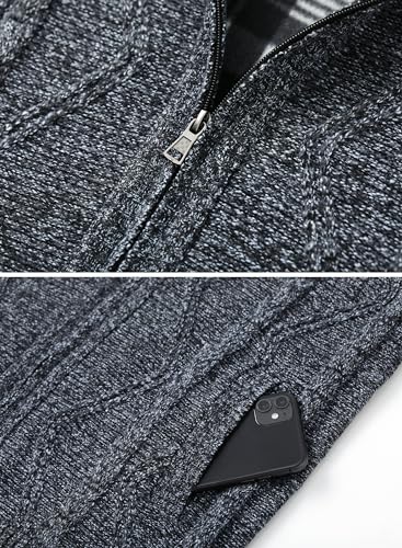Image of Vcansion Men's Classic Cardigan Sweaters Stand Collar Slim Fit Casual Knitted Sweater