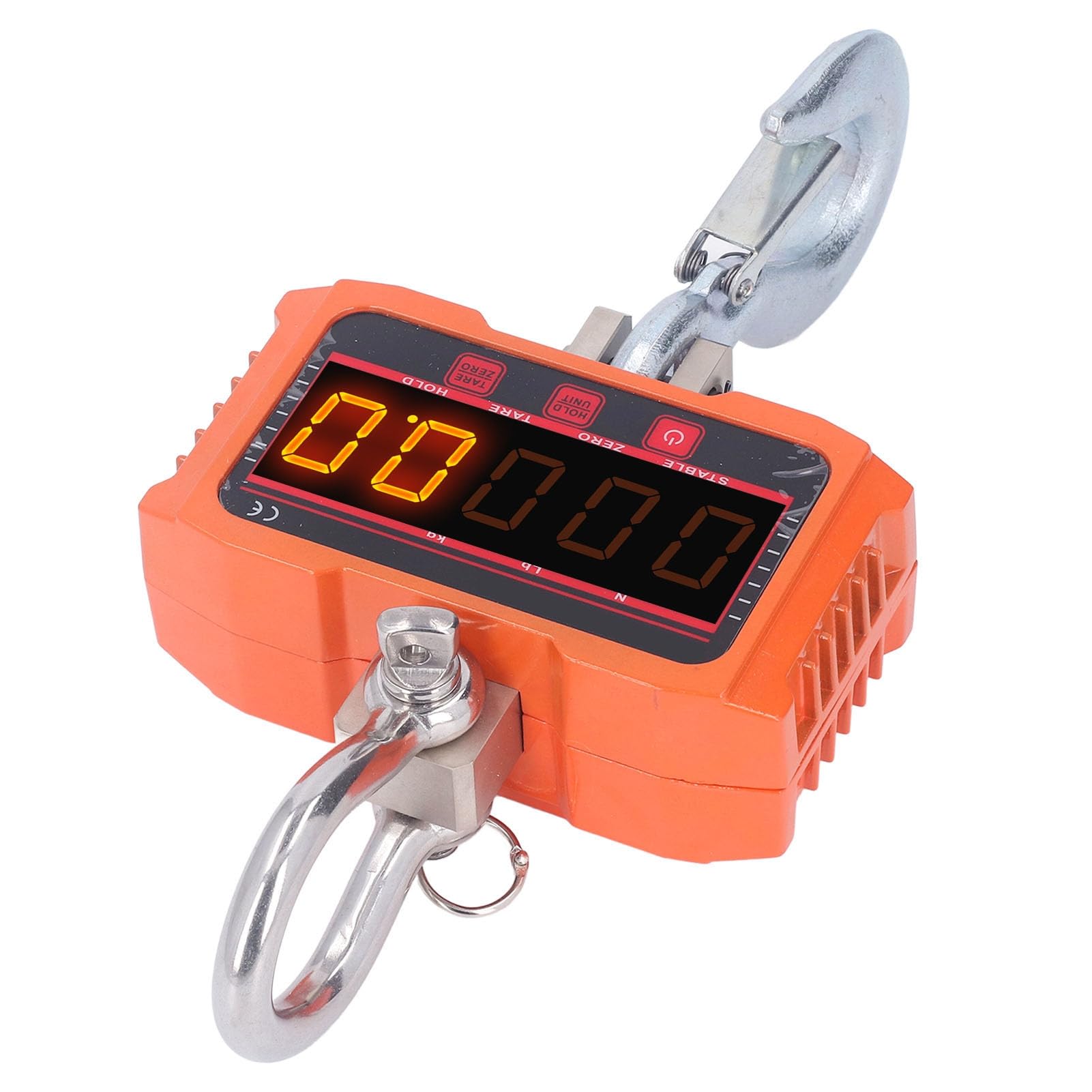 TOPINCN Digitale Hängewaage mit Hochpräzisem Sensor und LED-Display für Fischerei und Industrie, Ferngesteuertes 0,8-Zoll-Display, Langlebiger Legierter Stahl (1500 kg)