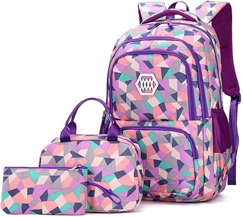 Kids School Bag with Lunch Bag and Pencil Case Elementary School Backpacks for Teen Girls 3 in 1 Backpack Sets
