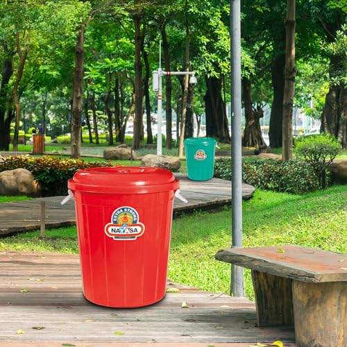 Image of Nayasa Bucket 102 with Lid- 100 Ltrs, Plastic Water Storage Bucket| Unbreakable Multipurpose Storage, Blue