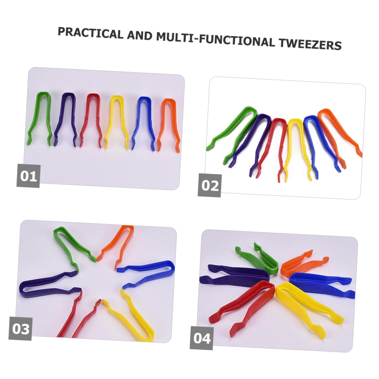 Sosoport 3 Series Pinzas De Plástico Para Manualidades Herramientas De Precisión Agarre Antideslizante Para Joyería Y Accesorios Diy 6 Piezas*3