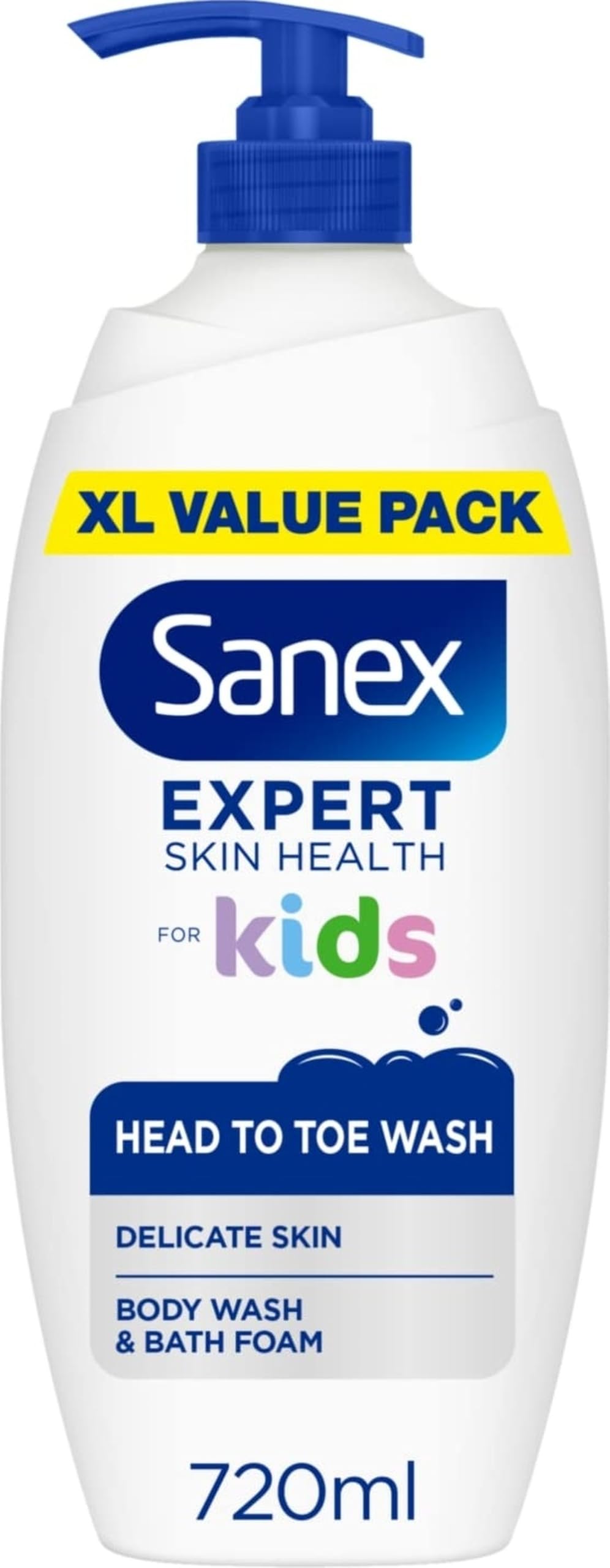 Sanex Biomeprotect Kids Head To Toe Wash 720Ml, Gently Cleanses Hair & Delicate Skin, Shower Gel & Body Wash For Children, 720Ml