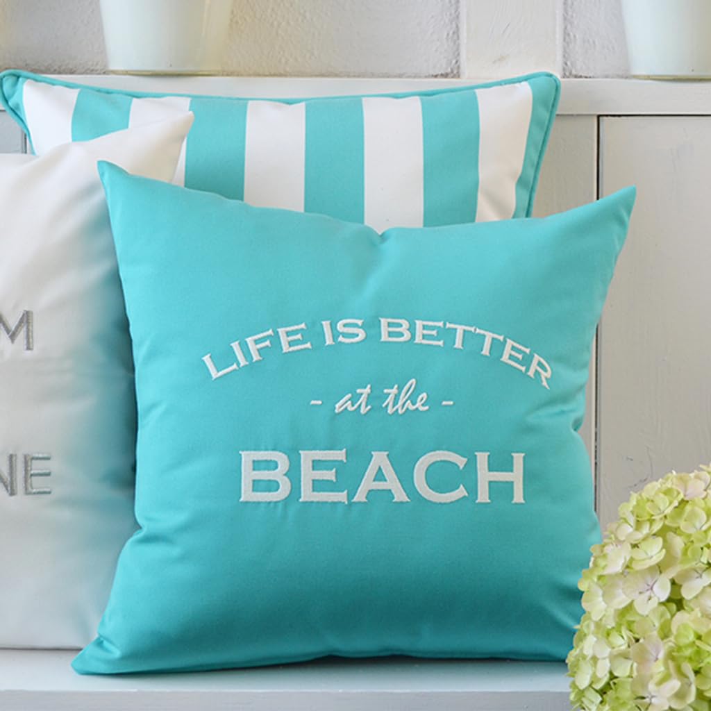 chillisy® Cuscino per esterni Premium Life is Better at The Beach – Cuscino da giardino – cucito in Germania – 5 anni di garanzia di colore