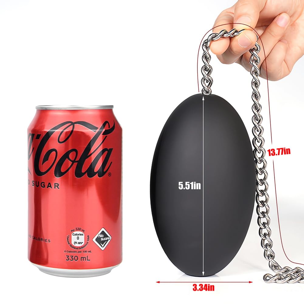 iquid Silicone Anal Plugs Egg-Shaped Butt Plug with Stainless Steel Pull Chain Prostate Massager Vaginal Stimulation for Women Men Couple Romi (L)