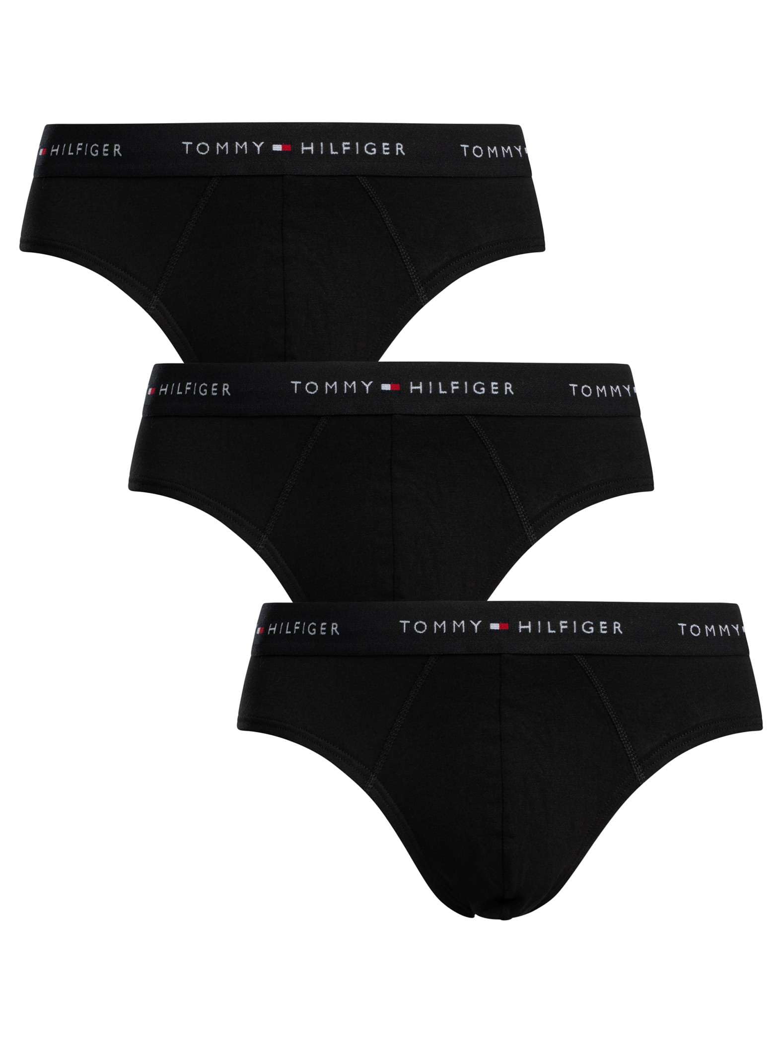 TOMMY HILFIGER Męskie 3P BRIEF DTM UM0UM03471, Czerwone, M, Czerwony (Blk/Blk/Blk), M