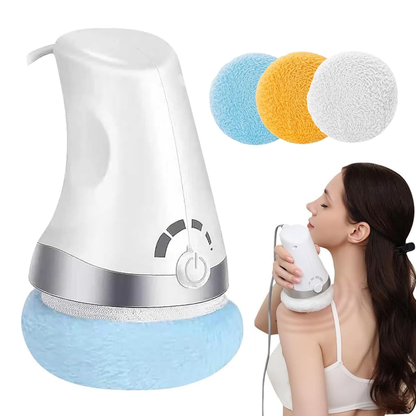 Máquina de esculpir el cuerpo, masajeador de celulitis, removedor de masajeador anticelulítico de mano con 3 almohadillas lavables, alivia la fatiga para cuello, hombros, cintura, abdomen, glúteos