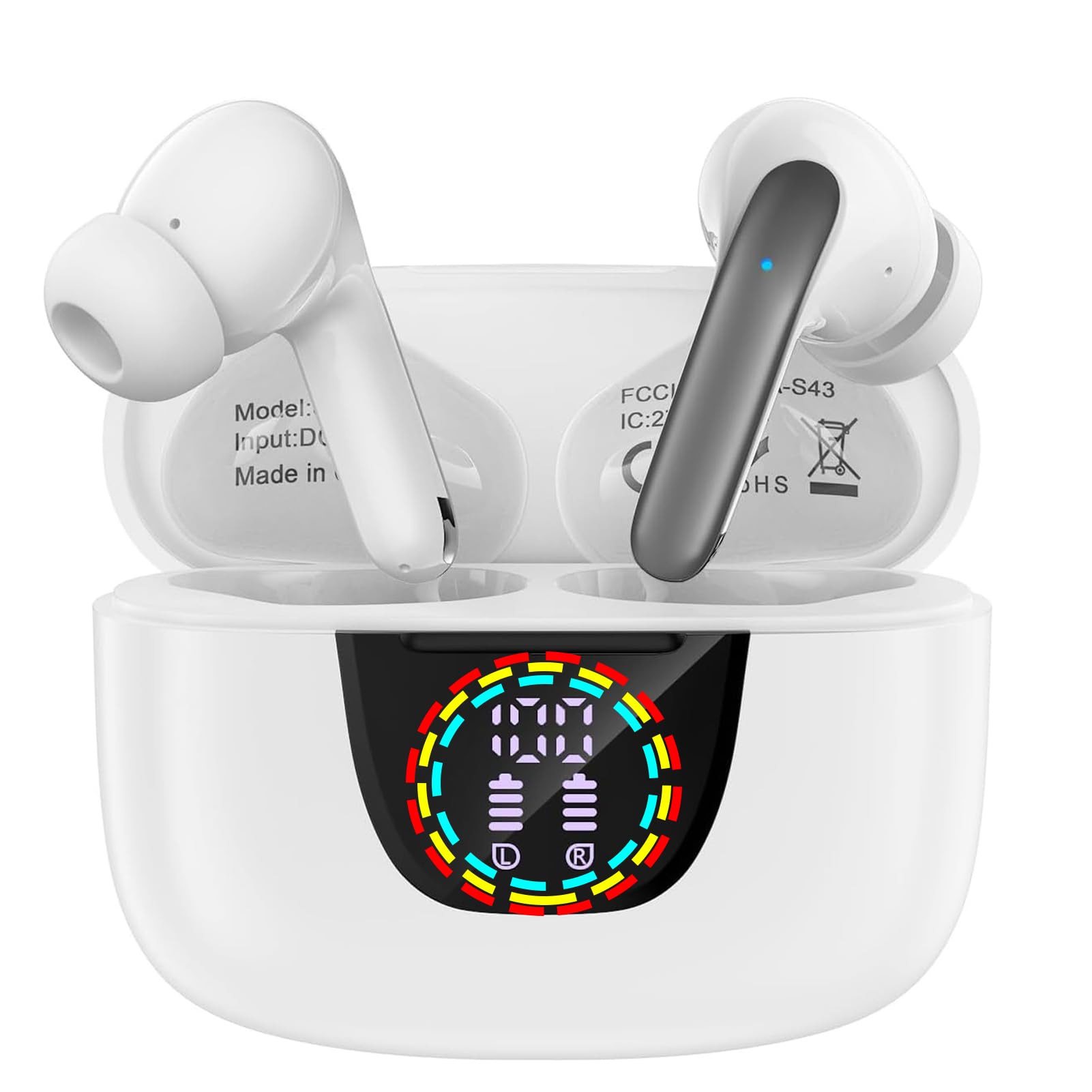 電磁波対策ワイヤレスイヤホンホワイト 未使用に近い 楽天市場】ワイヤレスイヤホン ノイズキャンセリング Bluetooth