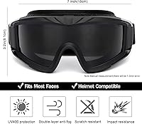 Vista 2 de SPOSUNE gafas airsoft tácticas anti vaho para el ejército con 3 lentes intercambiables, protección UV400, gafas de desierto para airsoft